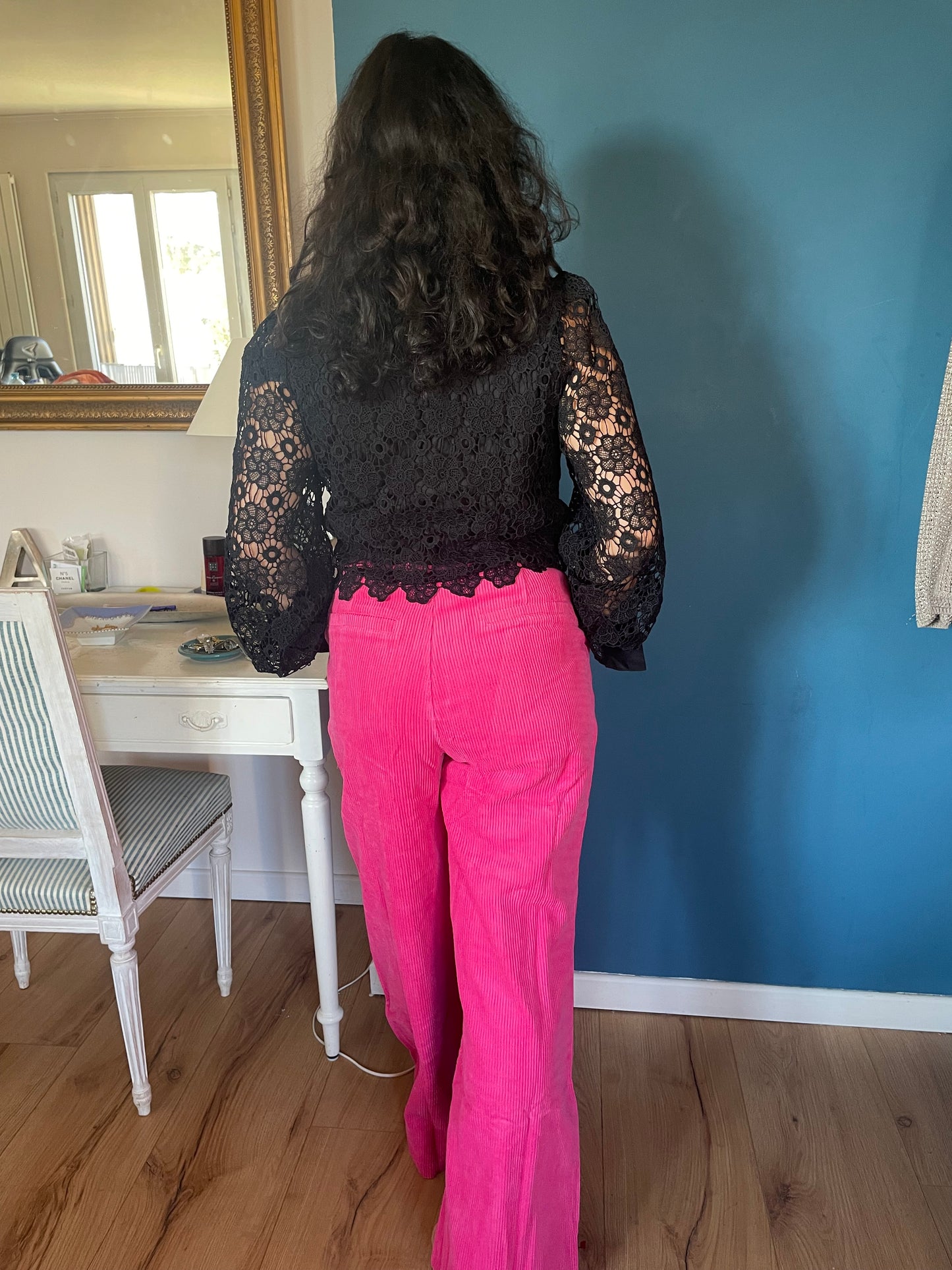 PANTALON VELOUR FUCHSIA